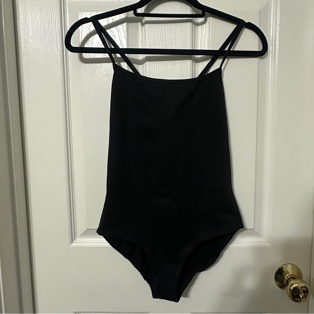 Joy Lab black tank top bodysuit crisscross back